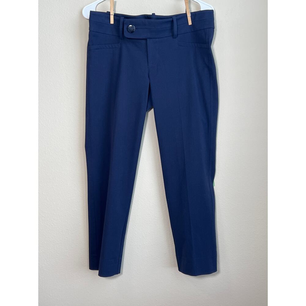Lilly Pulitzer Navy Blue Cropped Ankle Pants - Size 6 - Wide Waistband